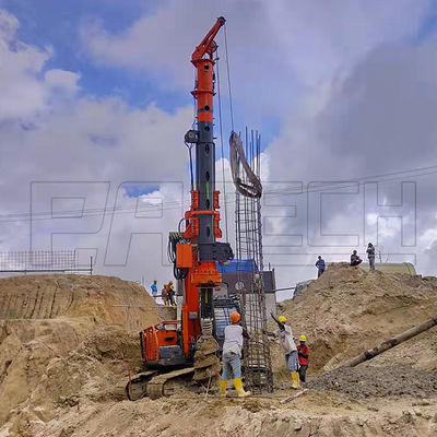 CE ISO Hydraulic Excavator Mounted Drill Rig , 14t pile drilling rig