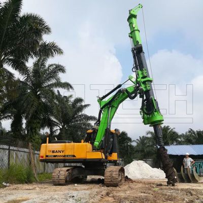 CE ISO Hydraulic Excavator Mounted Drill Rig , 14t pile drilling rig
